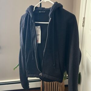 Zara cropped Hoodie with Sparkle Detail